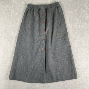 Vintage Ermane Wool Blend A-line Modest Skirt Size 9-10 Gray Made in USA